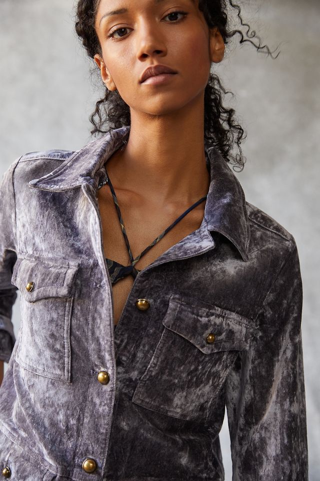 Velvet Utility Shirt Jacket #2