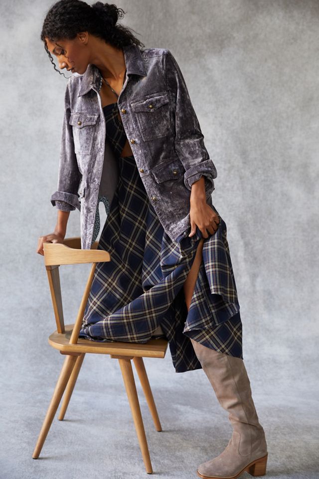 Velvet Utility Shirt Jacket #3
