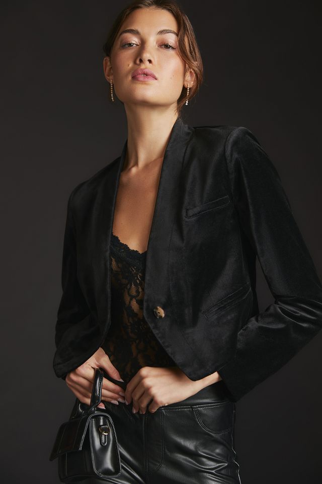 Anthropologie on sale velvet blazer