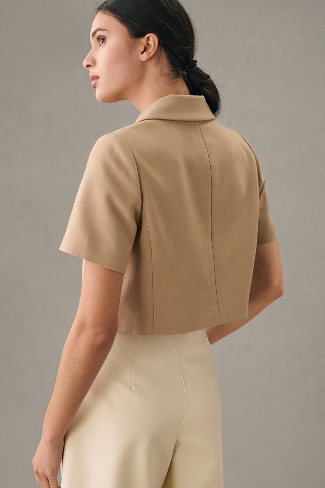 Maeve Cropped Short-Sleeve Blazer #2