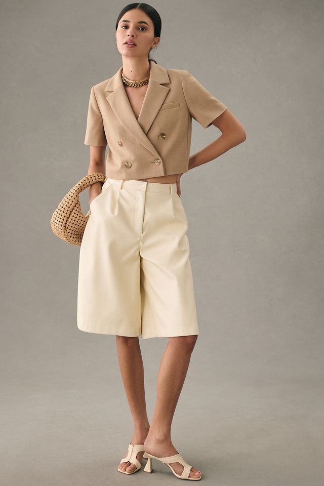 Maeve Cropped Short-Sleeve Blazer #3