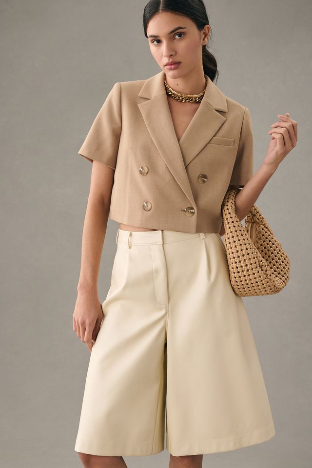 Maeve Cropped Short-Sleeve Blazer #1