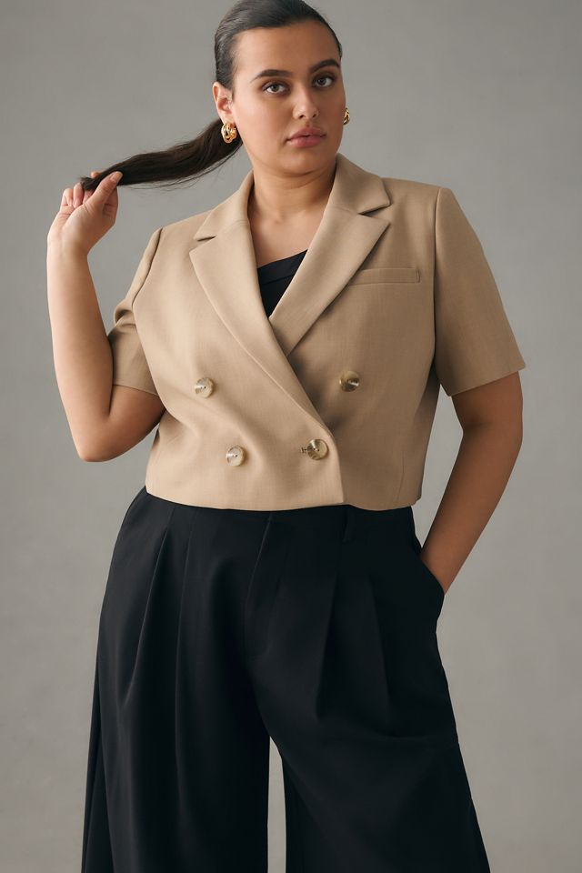 Maeve Cropped Short-Sleeve Blazer #8
