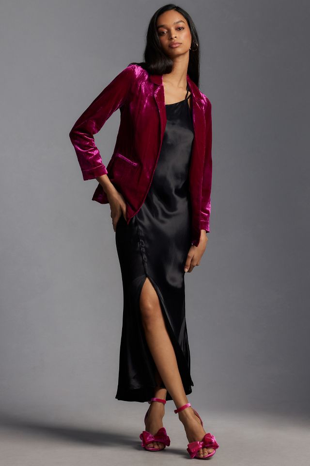 By Anthropologie Velvet Tulip Back Blazer Anthropologie