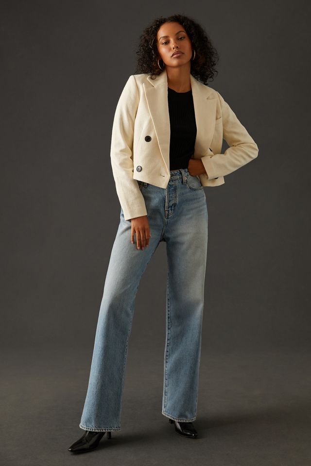 Maeve Cropped Double-Breasted Blazer #7