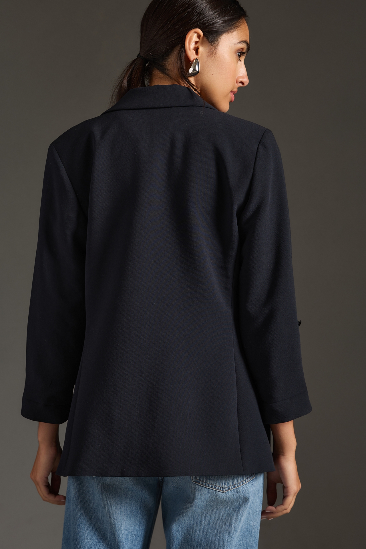 Maeve Roll-Sleeve Blazer