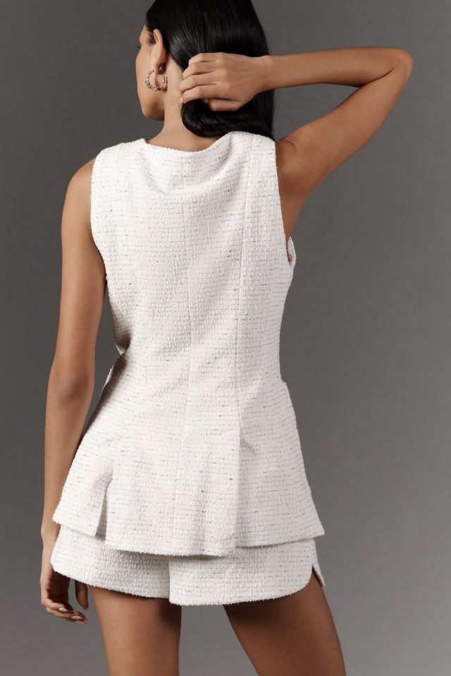 Blusa de Tweed con Cuello Cuadrado Maeve #1