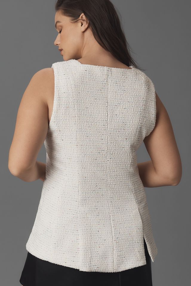 Maeve Square-Neck Tweed Vest #5