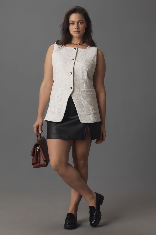 Maeve Square-Neck Tweed Vest #6