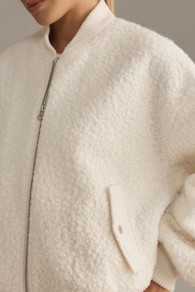 By Anthropologie Geraffte Ärmel Teddy Fleece Bomberjacke #2