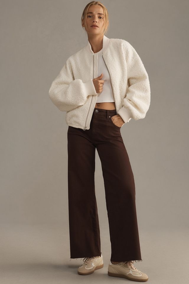 By Anthropologie Geraffte Ärmel Teddy Fleece Bomberjacke #3