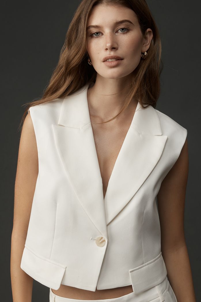 Maeve Tailored Crop Waistcoat