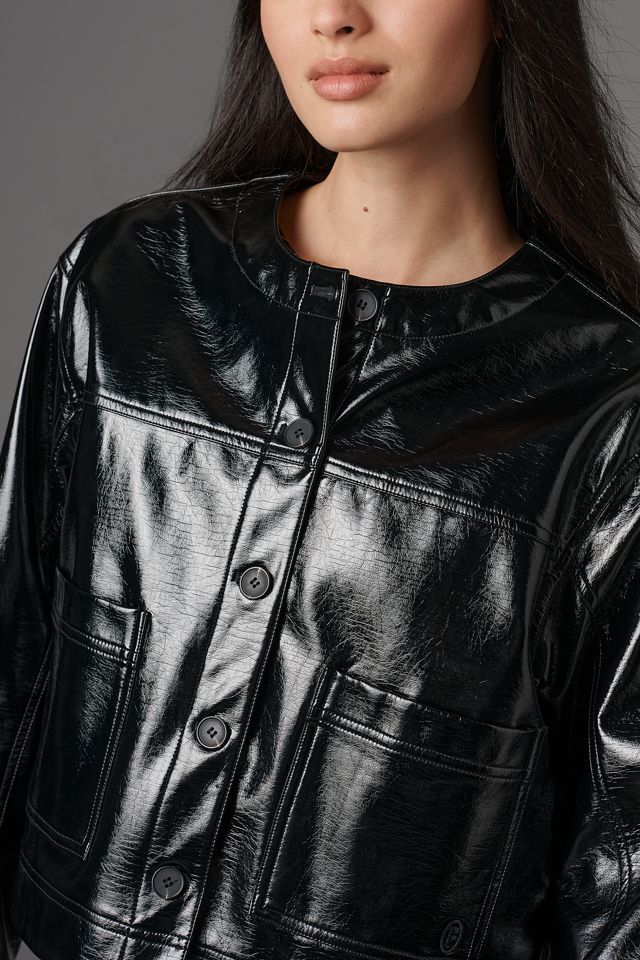 FRNCH Patent Faux-Leather Jacket #3