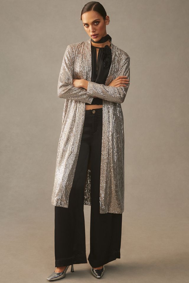 Sequined Duster Jacket  Duster jacket, New years eve dresses