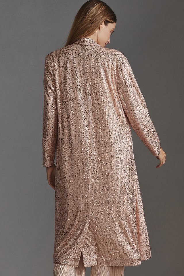 Sequin Holiday Duster- Gold