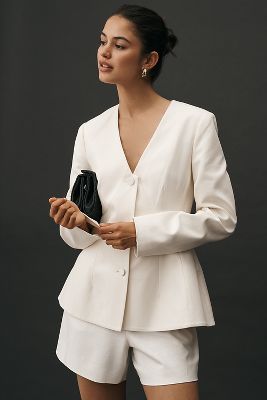 Mare Mare Plunge Peplum Blazer Jacket
