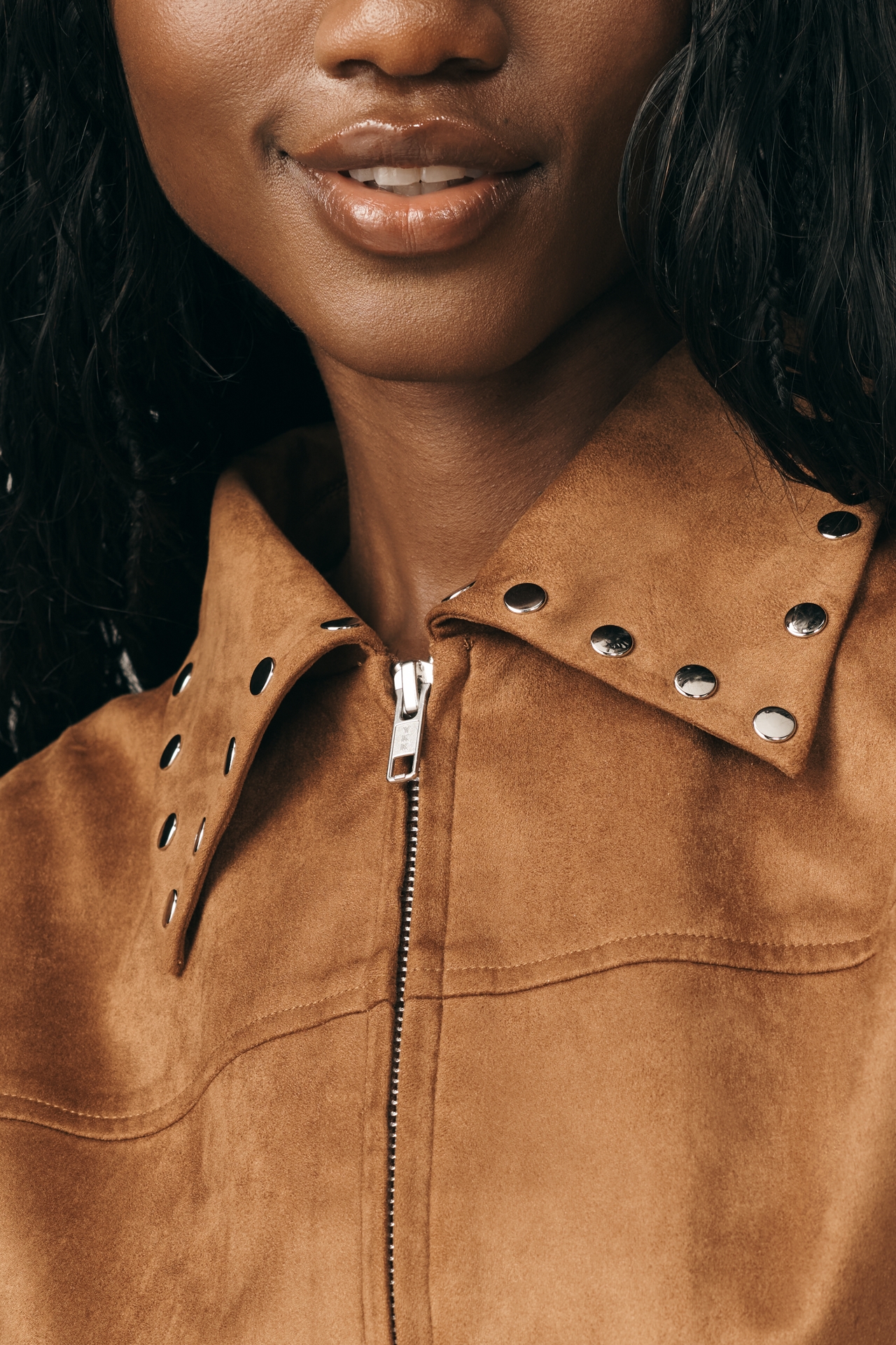 Mare Faux-Suede Studded Jacket