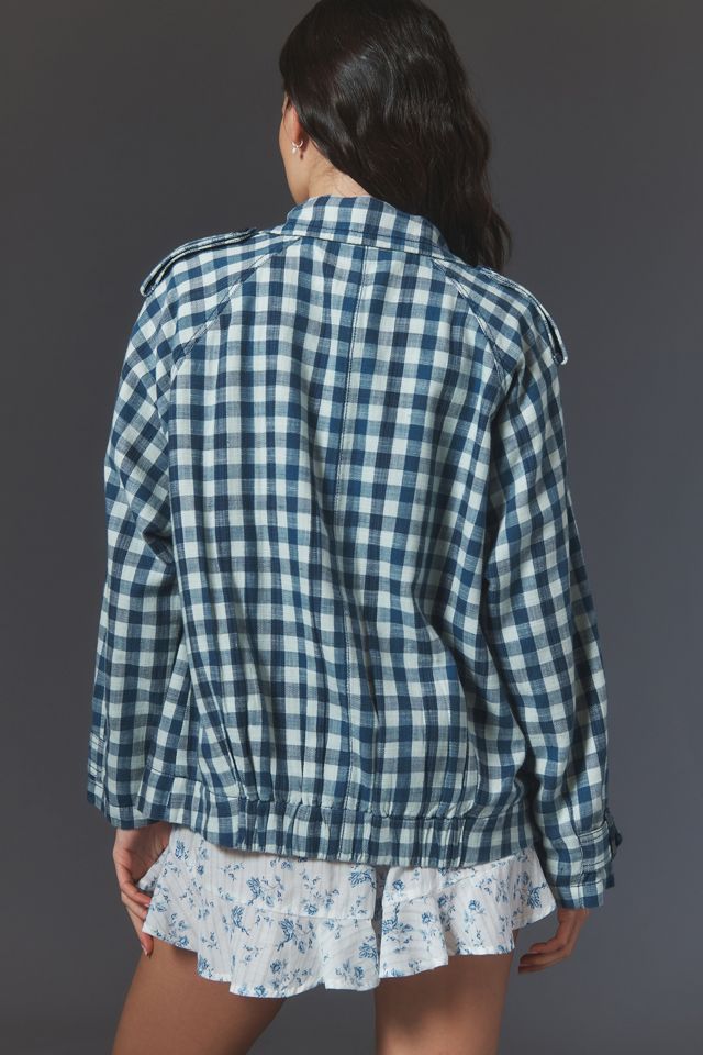 By Anthropologie Gingham Trench Coat #1