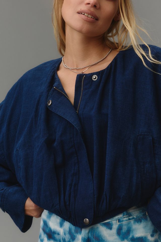 Maeve Chambray Parachute Bomber Jacket #3