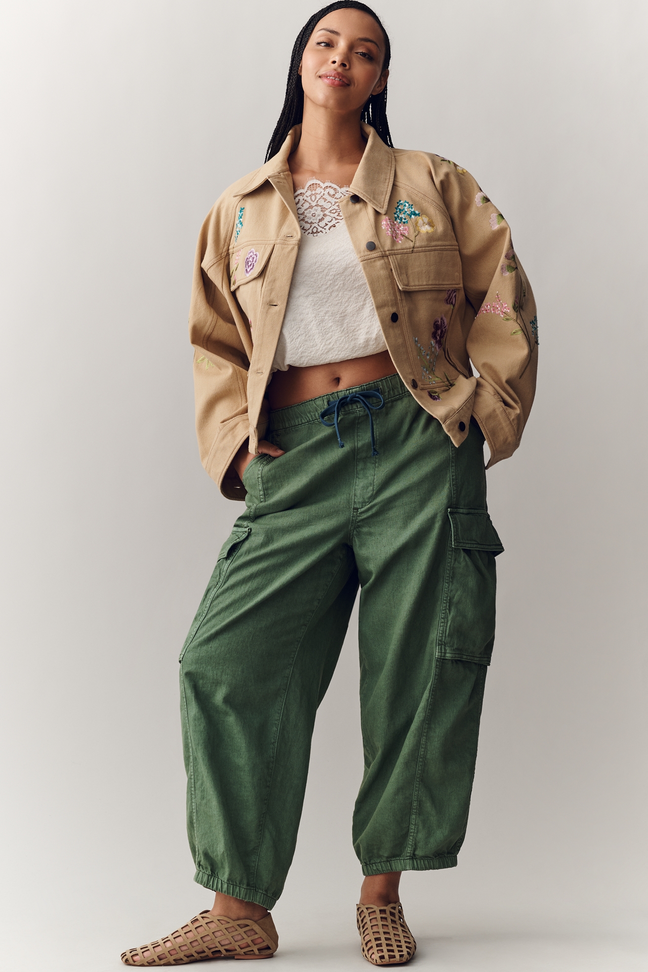 By Anthropologie Floral Embroidered Jacket