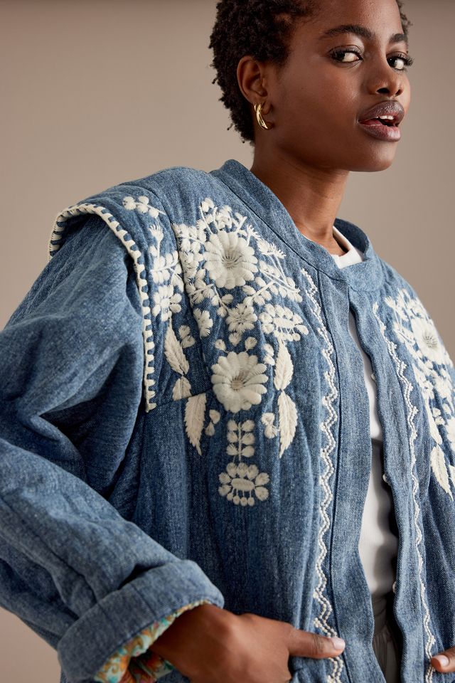 Louise Misha Maurice Embroidered Quilted Jacket #3