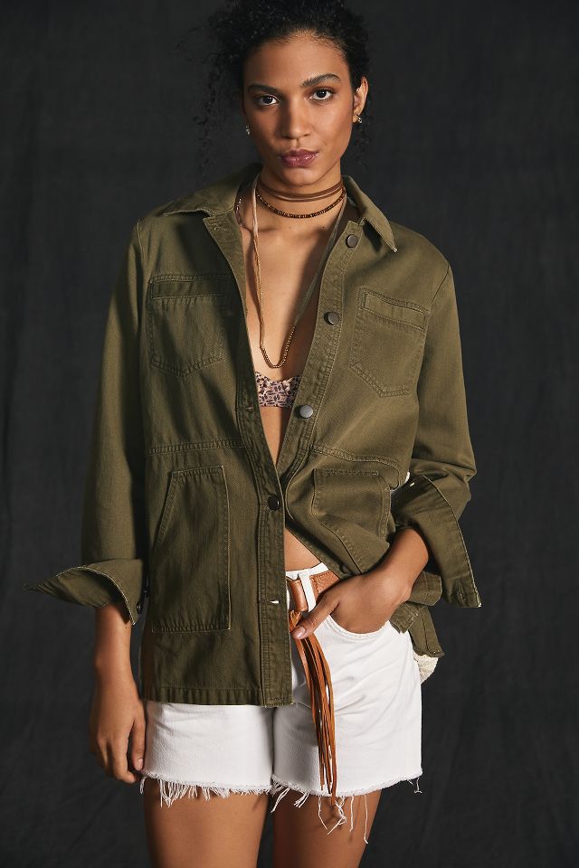 Crochet-Back Denim Utility Jacket #4