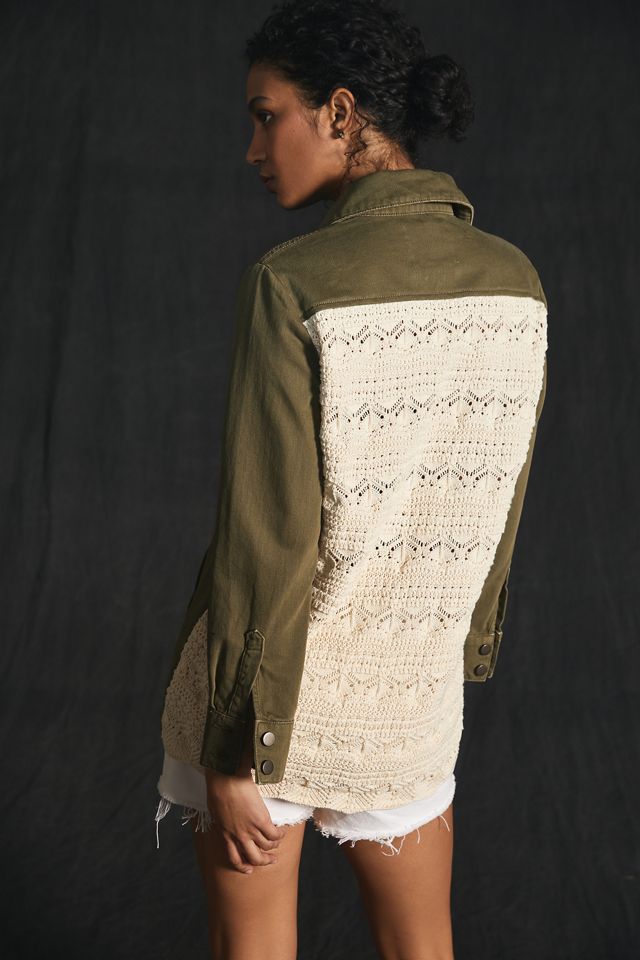 Crochet-Back Denim Utility Jacket #5