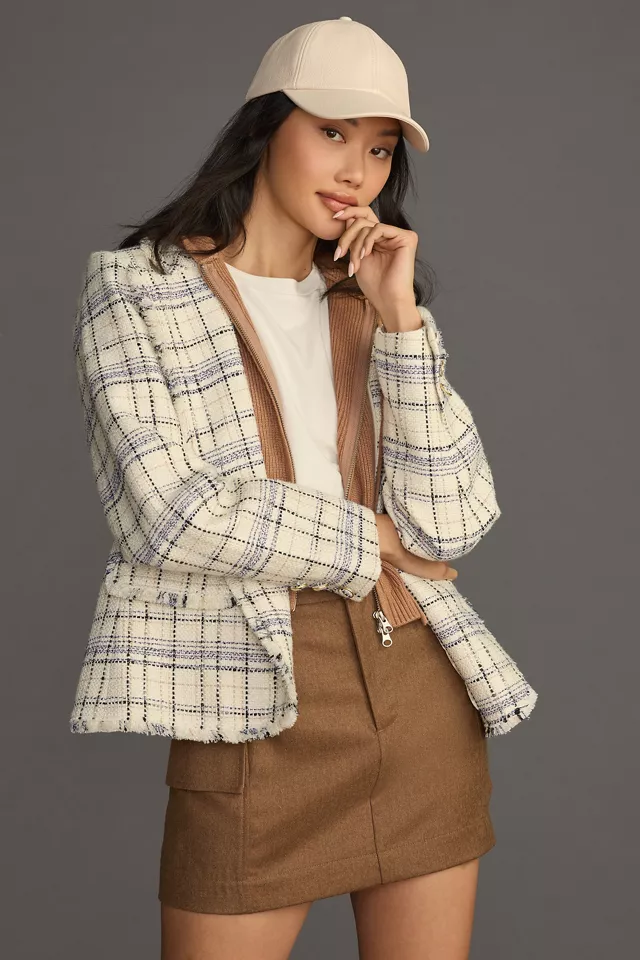 By Anthropologie Tweed Dickie Blazer