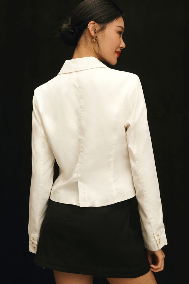By Anthropologie Cropped Washed Denim Jacket #1