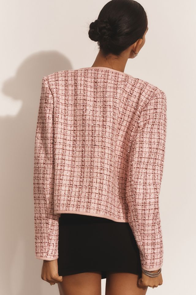 By Anthropologie Hooded Dickie Tweed Jacket #1