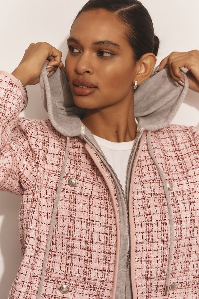 By Anthropologie Hooded Dickie Tweed Jacket #4
