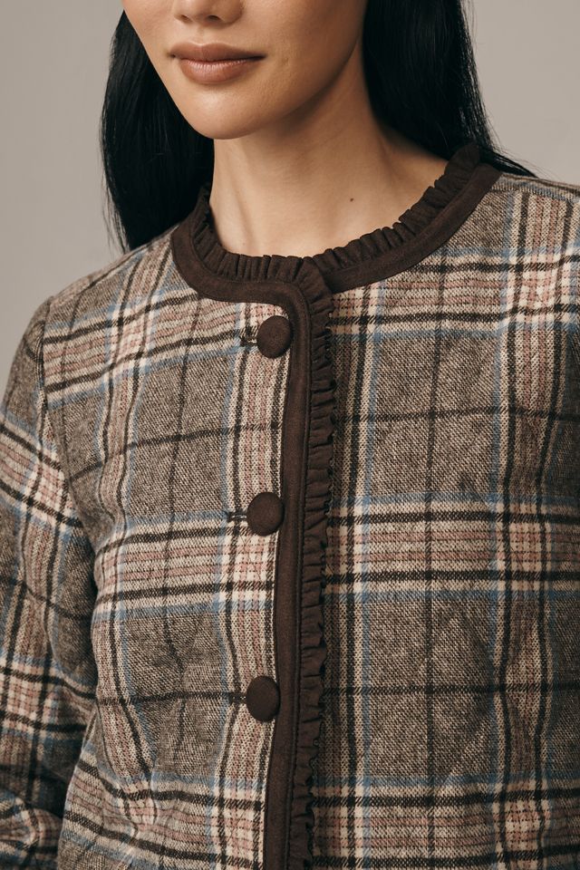 By Anthropologie Quilted Plaid Lady Jacket #1