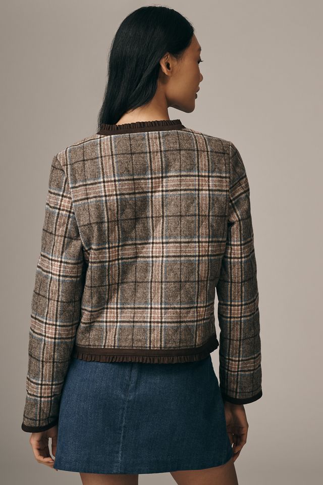 By Anthropologie Quilted Plaid Lady Jacket #3