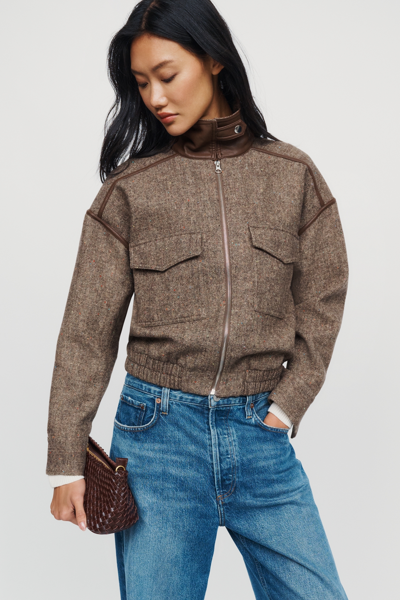 Central Park West Heritage Funnel Neck Jacket