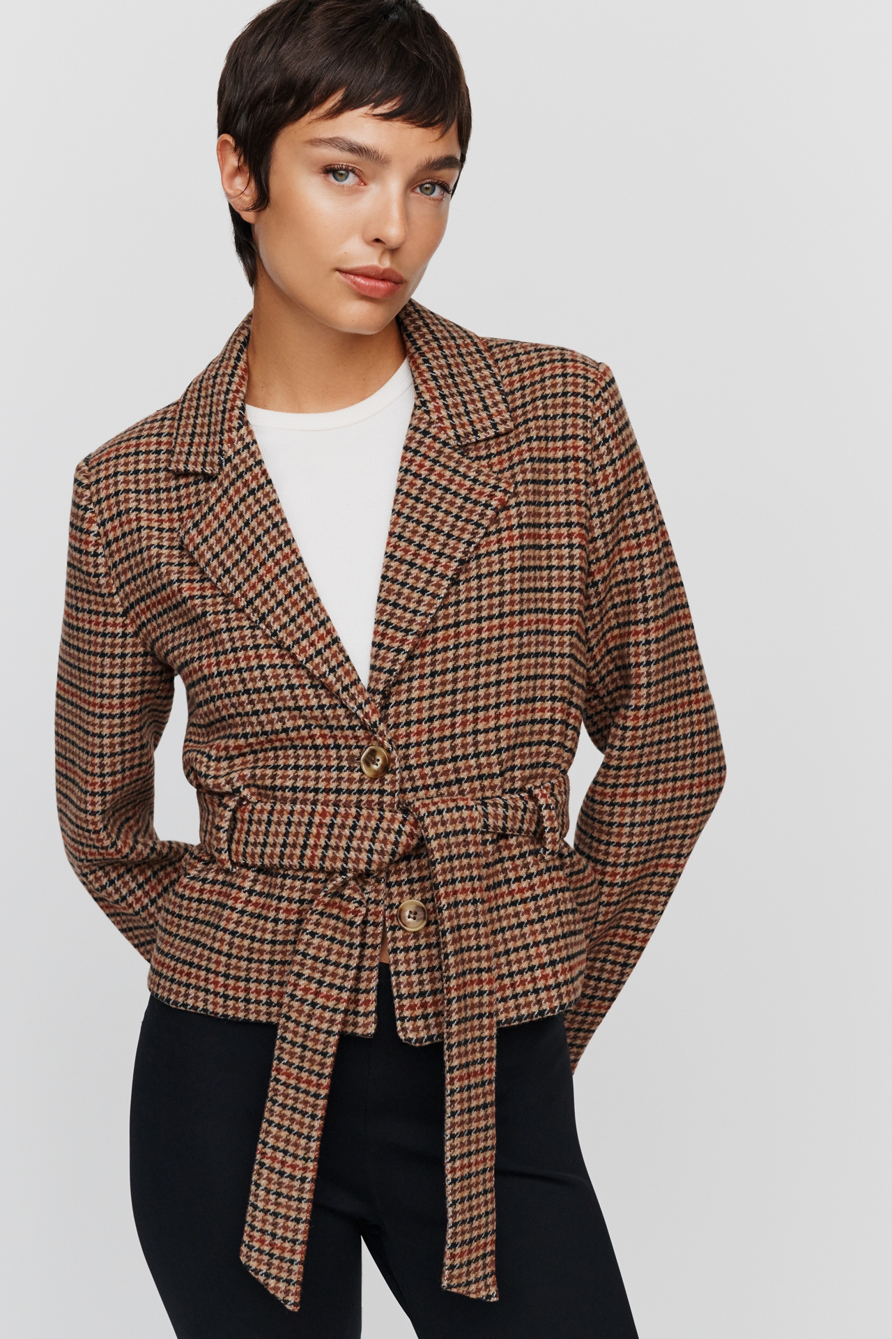 Central Park West Heritage Cropped Tie Blazer