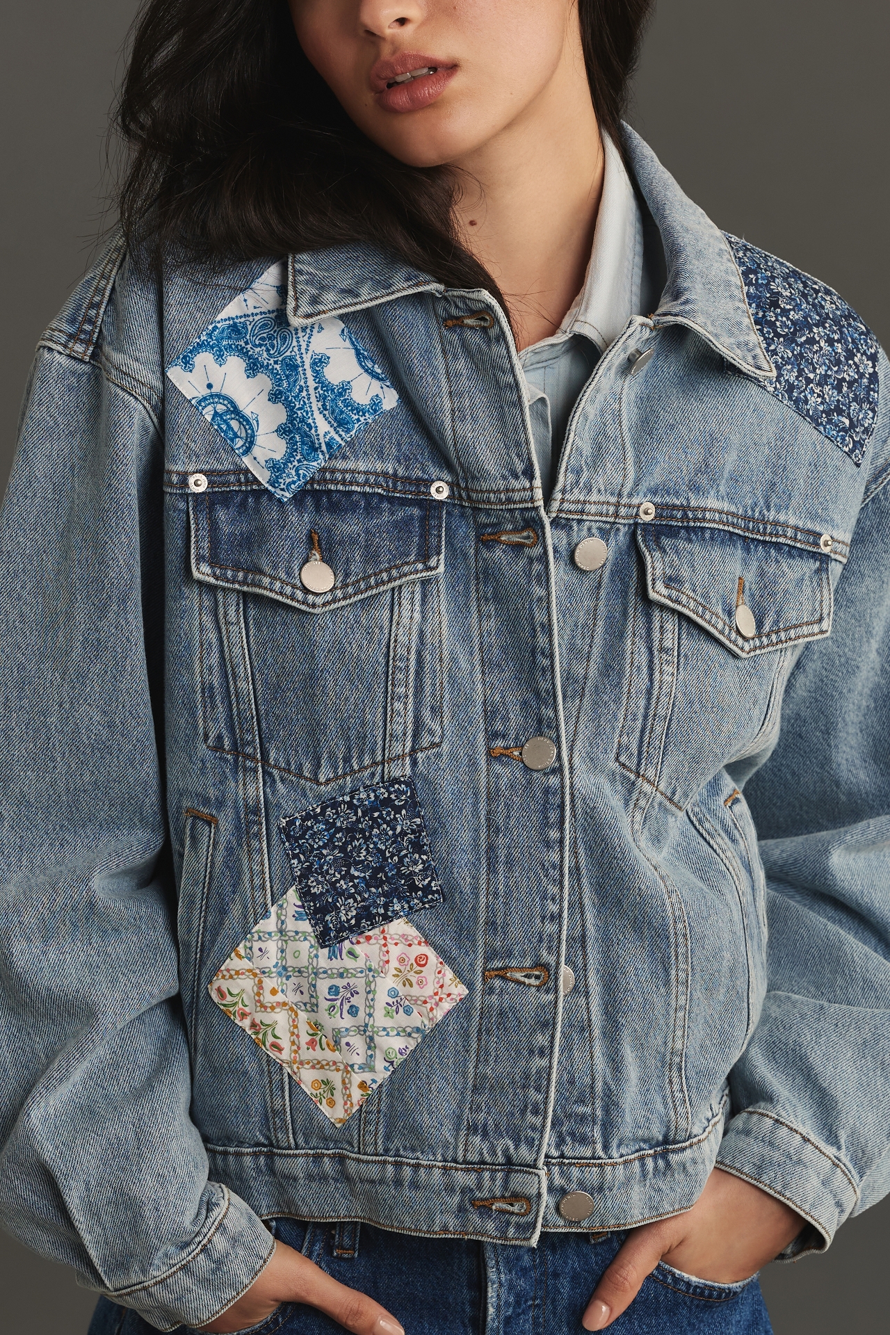 Dear John Patchwork Denim Trucker Jacket