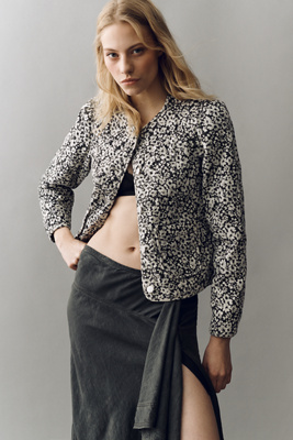 Kit Quilted Denim Puff Sleeve Jacket