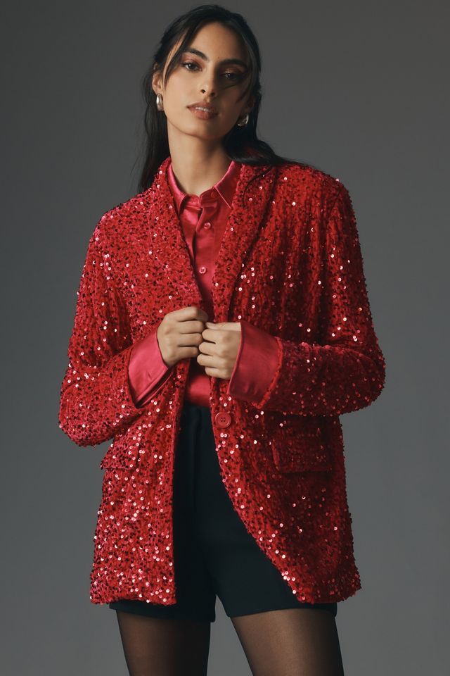 Endless Rose Velvet Sequin Blazer #1