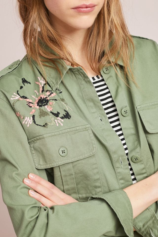 Birdsong Embroidered Shirt Jacket #2