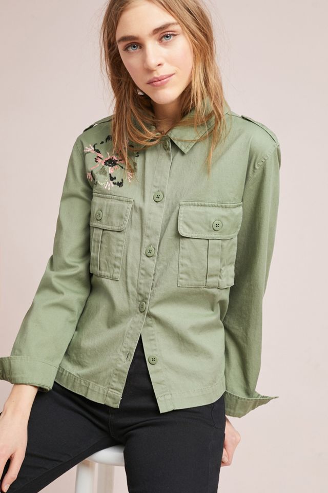 Birdsong Embroidered Shirt Jacket #3