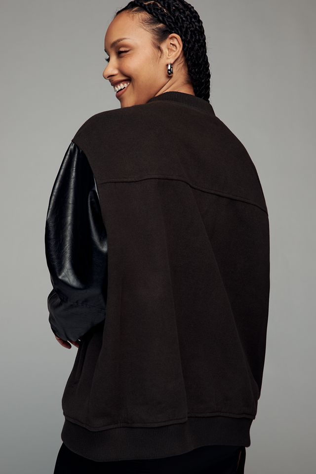 Sanctuary Plus Faux Leather Club Varsity Jacket #2