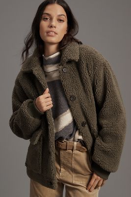 Shop Sanctuary Mely Sherpa Jacket In Green