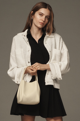 Anthropologie Sanctuary Trimmer Knit Shacket Jacket In White