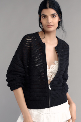 Sanctuary Stepping Out Open Stitch Bomber Jacket