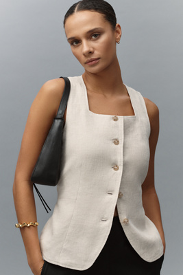 Linen  Vest　L'Appartement Hanover Linen Vest - Ecru – Universal Standard