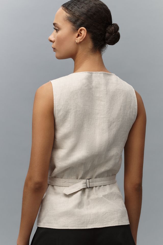 Sanctuary Square-Neck Linen Vest #1