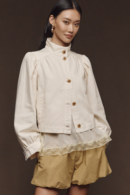 Sanctuary Twill Funnel-Neck Jacket 