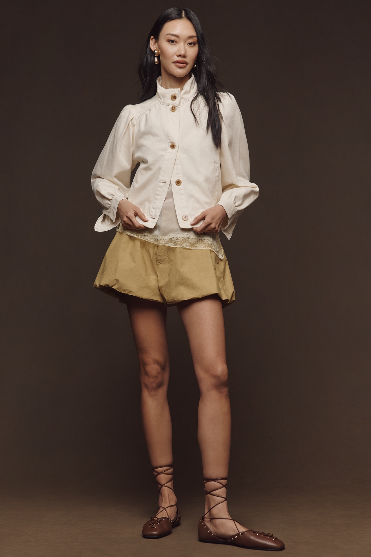 Sanctuary Twill Funnel-Neck Jacket