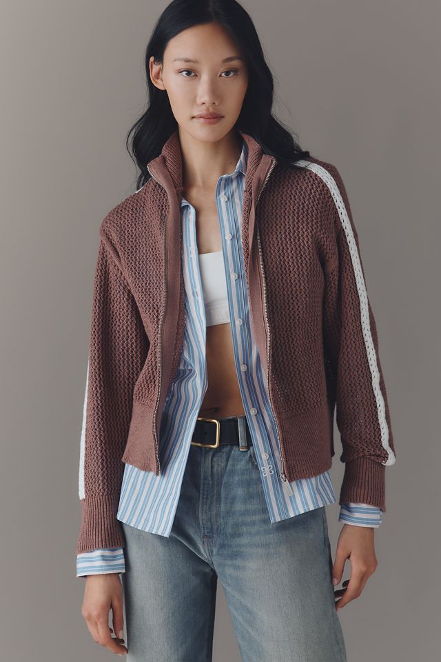 Sanctuary Open-Knit Track Jacket | Anthropologie