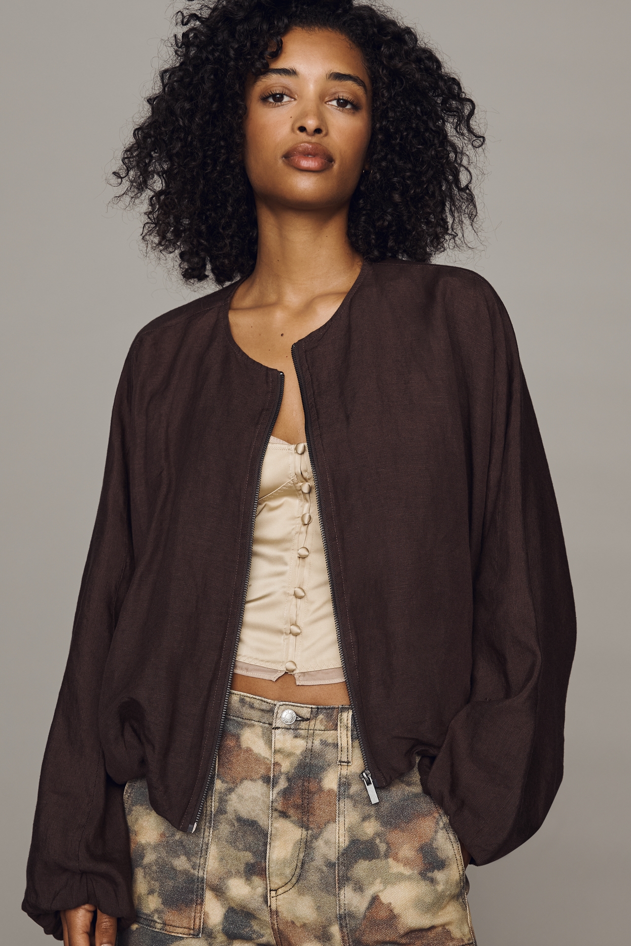 Sanctuary Linen Bubble Jacket